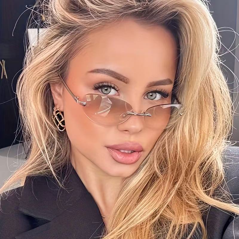 Rimless Oval Sunglasses Women  - огляд і ціна Men'S Accessories Glasses