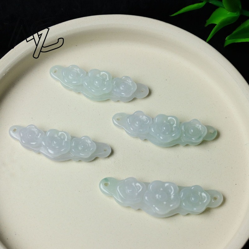 1pc Natural Jadeite Emerald Fl - огляд і ціна Men'S Accessories And Jewelry