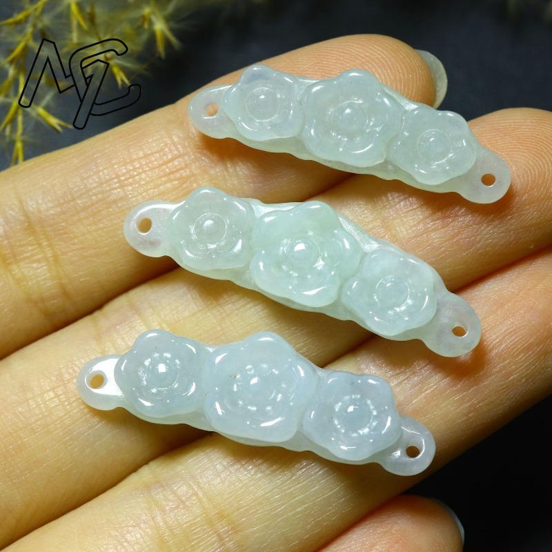 1pc Natural Jadeite Emerald Fl - огляд і ціна Men'S Accessories And Jewelry