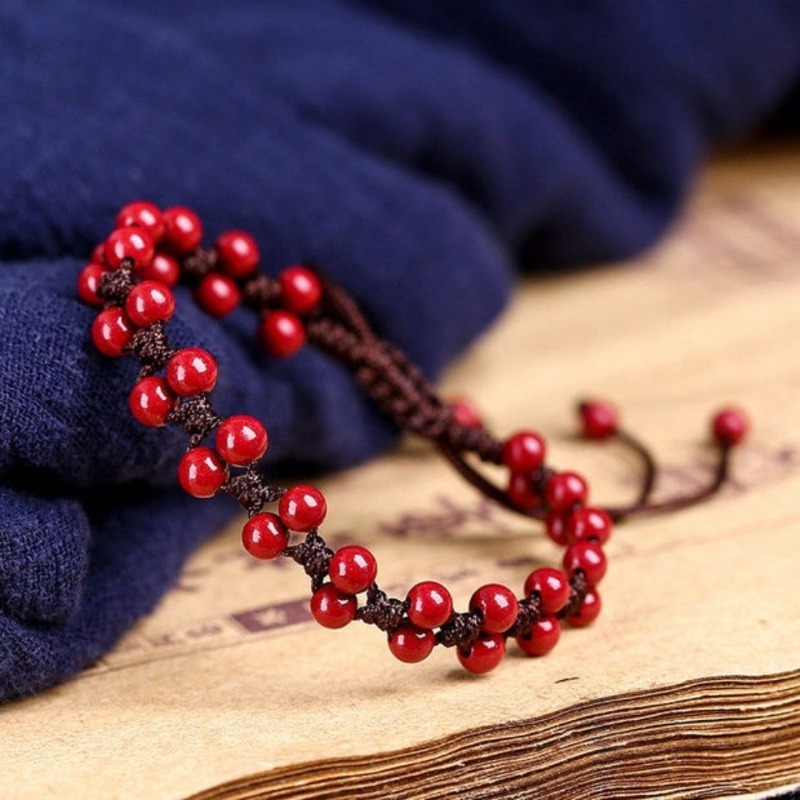 Customized Natural Red Cinnaba - огляд і ціна Bracelet Beaded Men