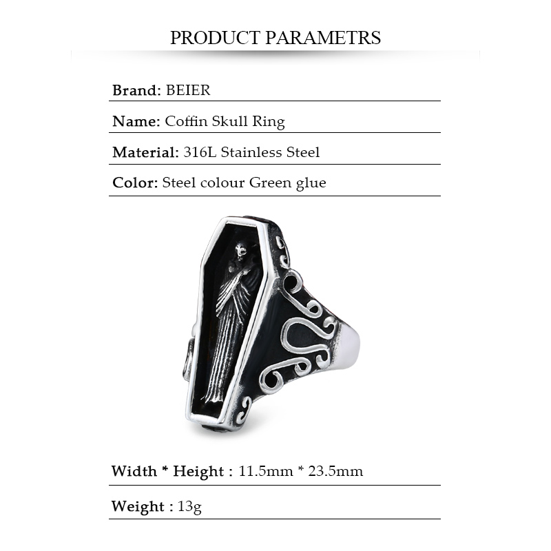 BEIER Undertaker Skull Gothic  - огляд і ціна Men'S Vampire Accessories