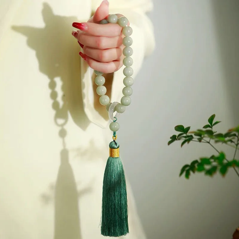 Green Jade Stone 12mm Beads Ta - огляд і ціна Bracelet Beaded Men