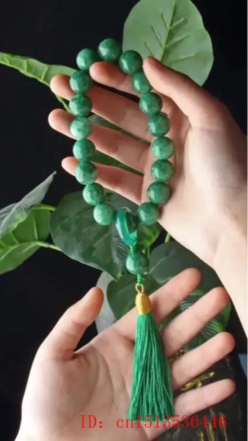 Green Jade Stone 12mm Beads Ta - огляд і ціна Bracelet Beaded Men