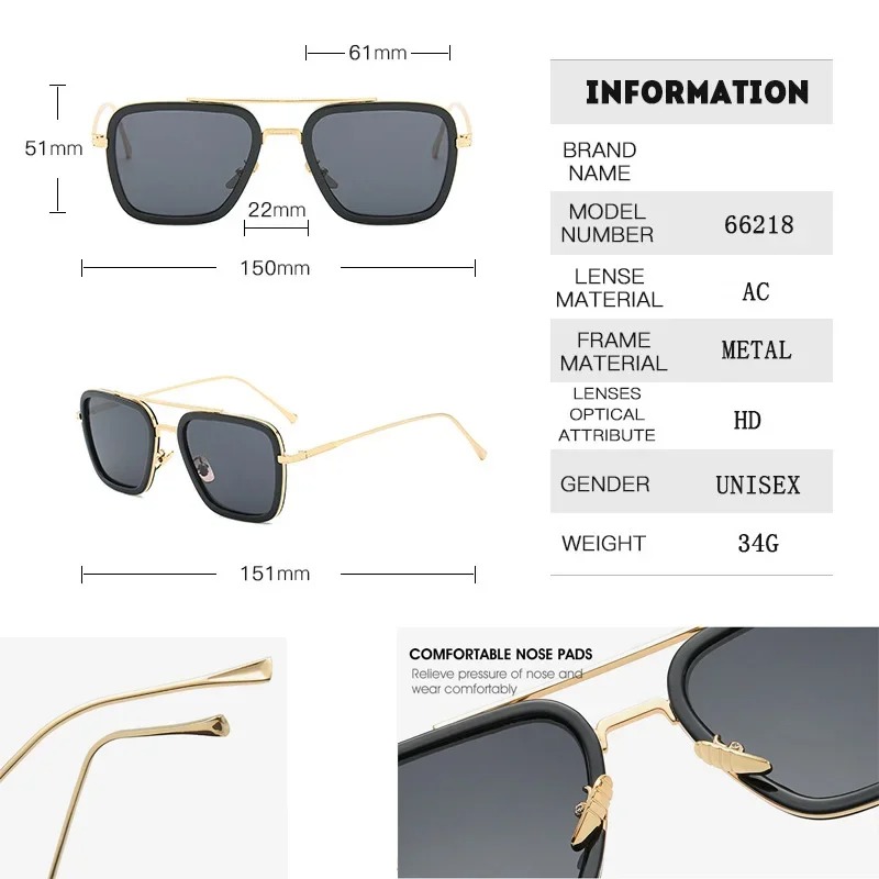 Steam Punk Tony Stark Sunglass - огляд і ціна Men'S Accessories Glasses